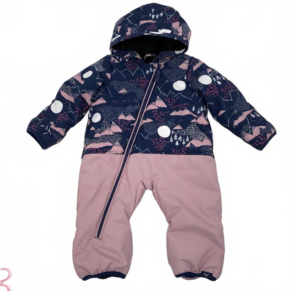 Roxy Navy Blue Pink Mountain Print Snow Suit | Baby 6 Monthsโ